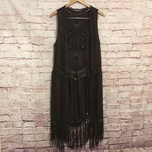 Miss me size medium faux suede cardigan